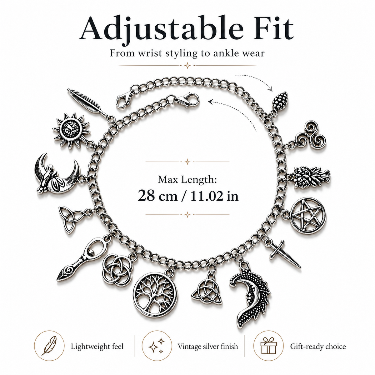 Solyresse Mystic Symbols Charm Bracelet & Anklet