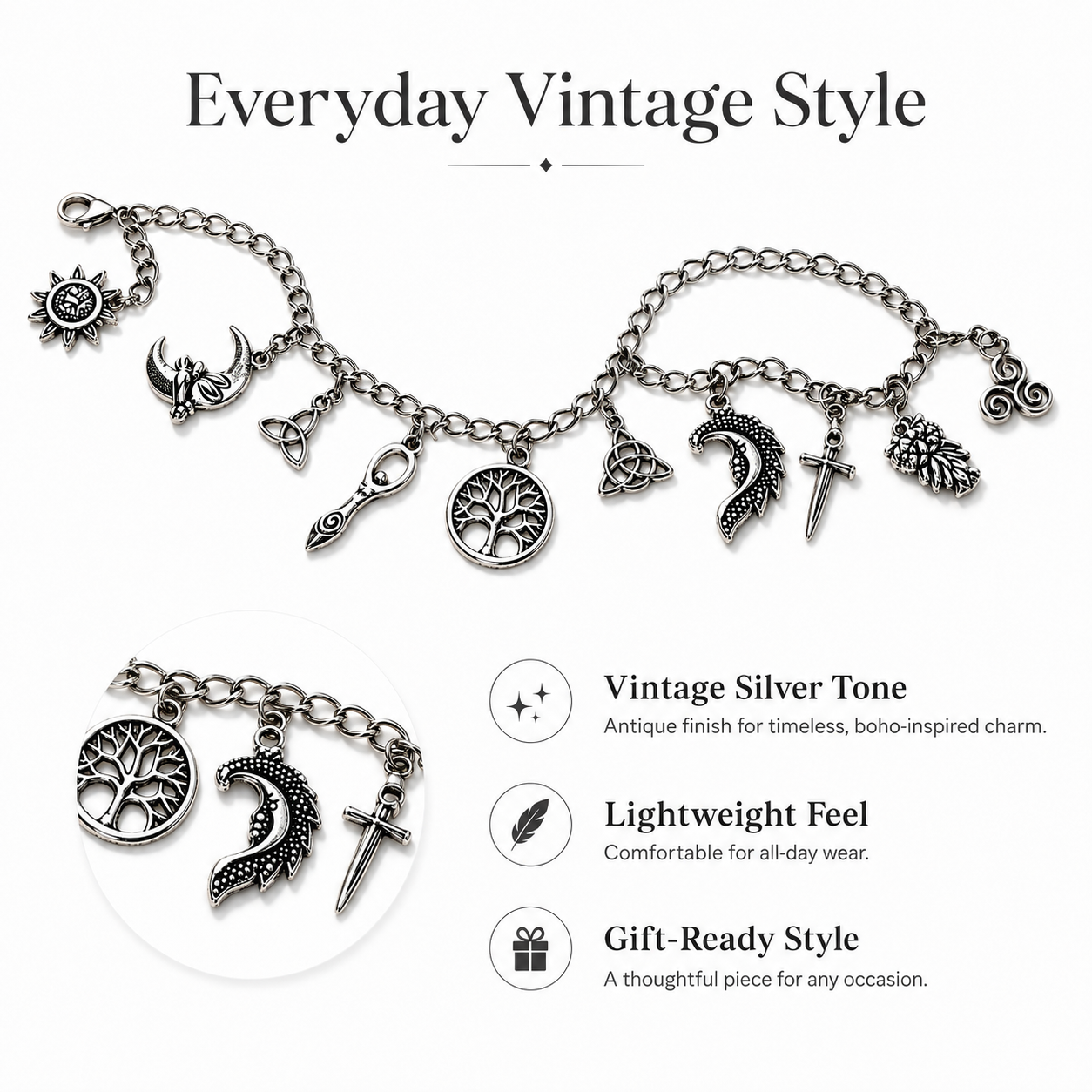 Solyresse Mystic Symbols Charm Bracelet & Anklet